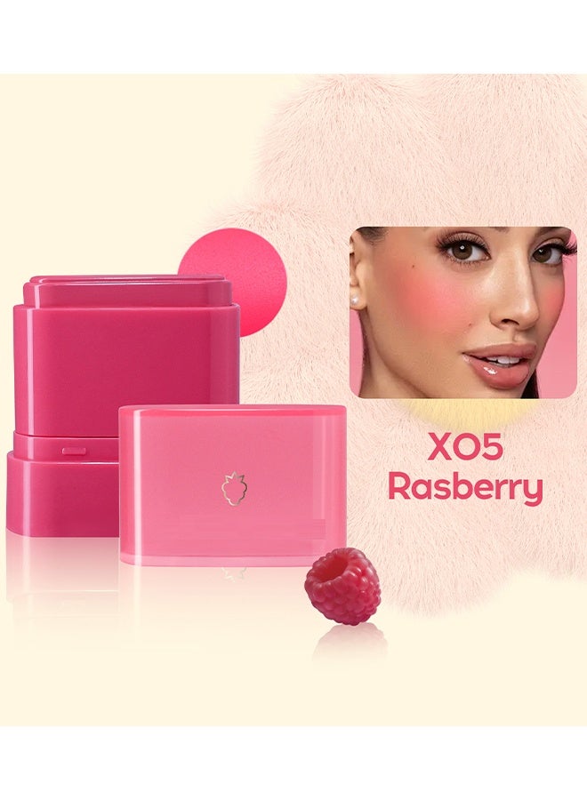 Julystar Dewy Cheek & Lip Multi Balm Blush - Creamy Multi-Stick Blusher & Lip Balm,  Blush Stick for Cheeks and Lips X05 Rasberry - Image 2