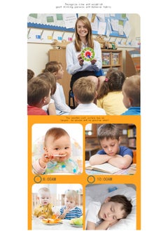 Generic Big Red Wooden Cognitive Clock Improves Observation Teaching Clock Educational Toy Suitable For 4 To 6 Years Old Children Clock  - Image 3