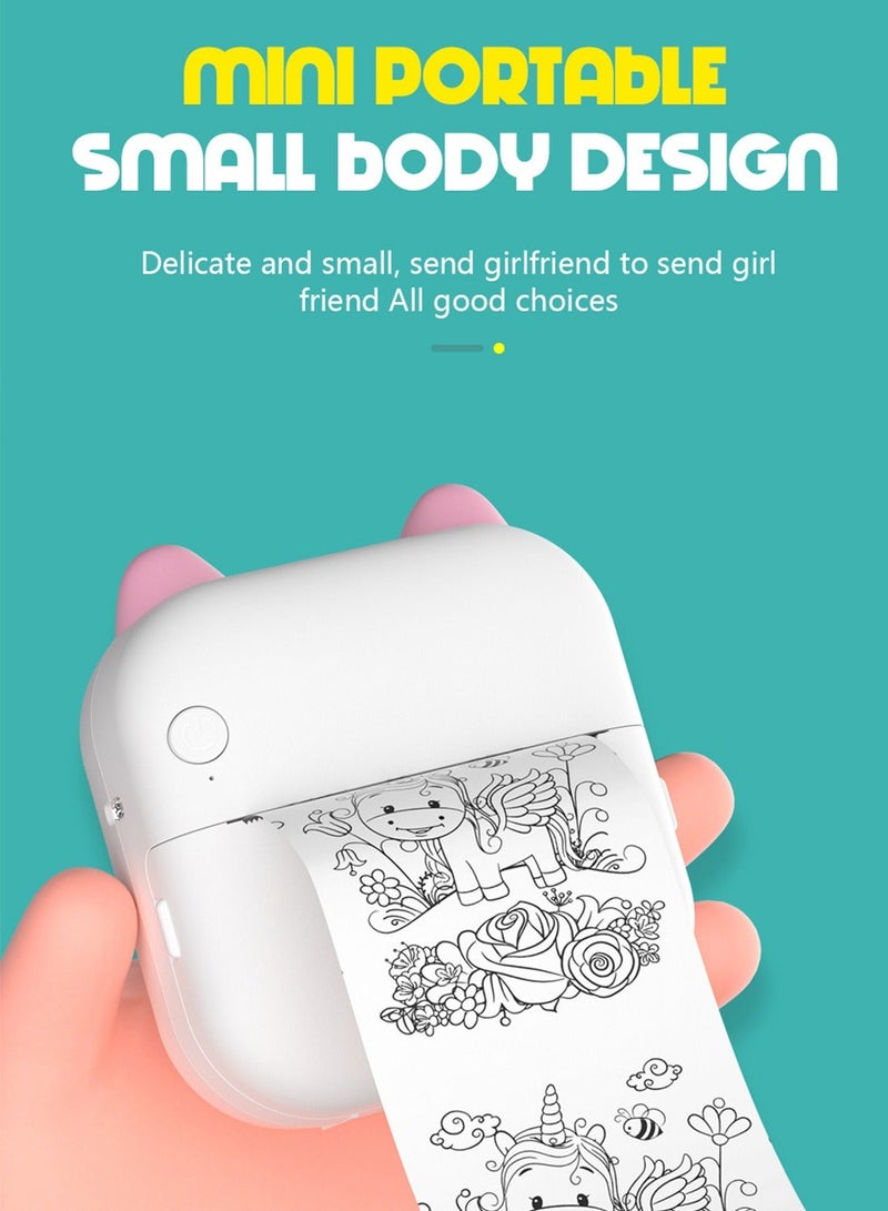 كيدل مصغرة الطابعة الحرارية ، طابعة بلوتوث ، طابعة لاسلكية مع الشريط التسمية - متوافقة مع دائرة الرقابة الداخلية ، الروبوت - الطابعة + 5 ملصقات + 5 ورق عادي + 3 لون الورق + 6 أقلام ملونة + 1 ملصقات - Image 3