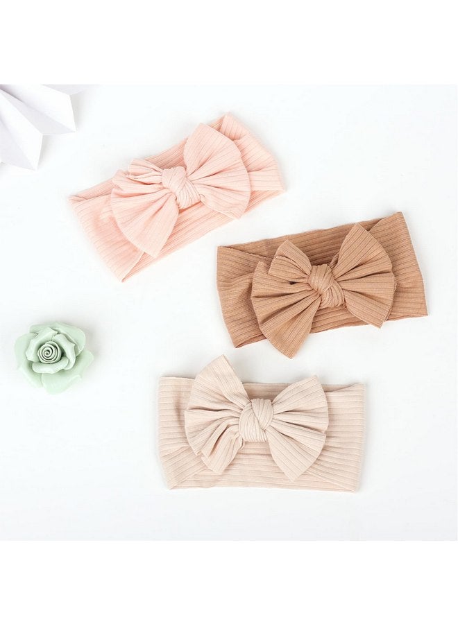 Cupimatch 6 Pieces Baby headbands: Bow design Soft Thread Cotton Solid color Comfort Headband Handmade Hair Newborn Infant Toddlers Kids - Image 4