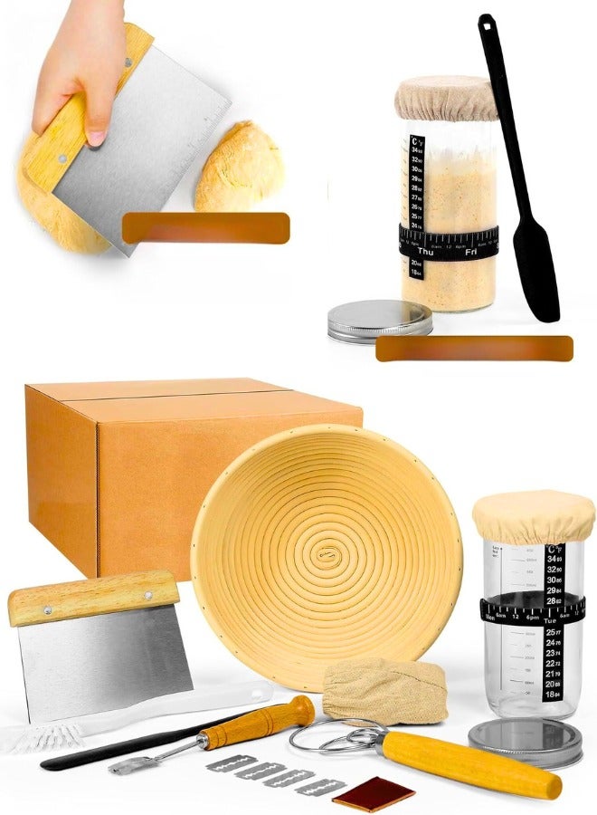 Chase Up Complete Sourdough Bread Starter Kit, Glass Sourdough Starter Jar Kit & Tons of Sourdough Bread Baking Supplies - Image 3