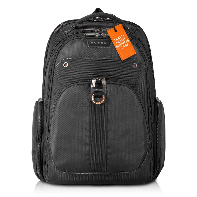 EVERKI 32L Atlas Business Laptop Backpack â€“ Adjustable Compartment for Work, Travel-Friendly Business & Office Backpack for Men & Women, College, Durable Computer Bag, Fits 13"-17.3", Black - Image 1
