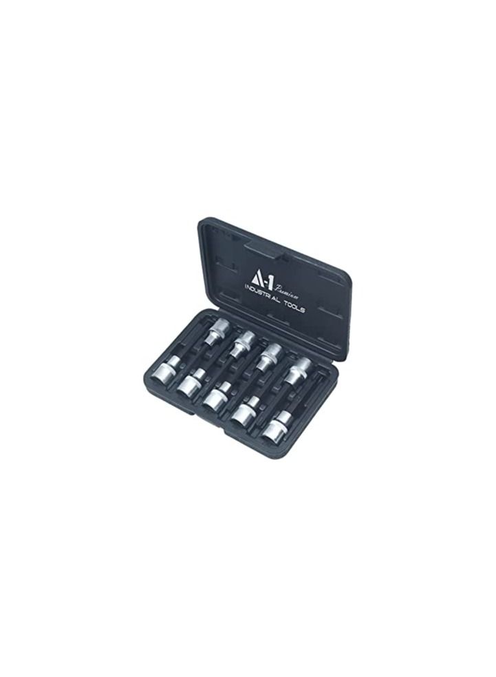 1/2" Allen Star Male 9pcs Square Bit Set : T20 Length 110mm