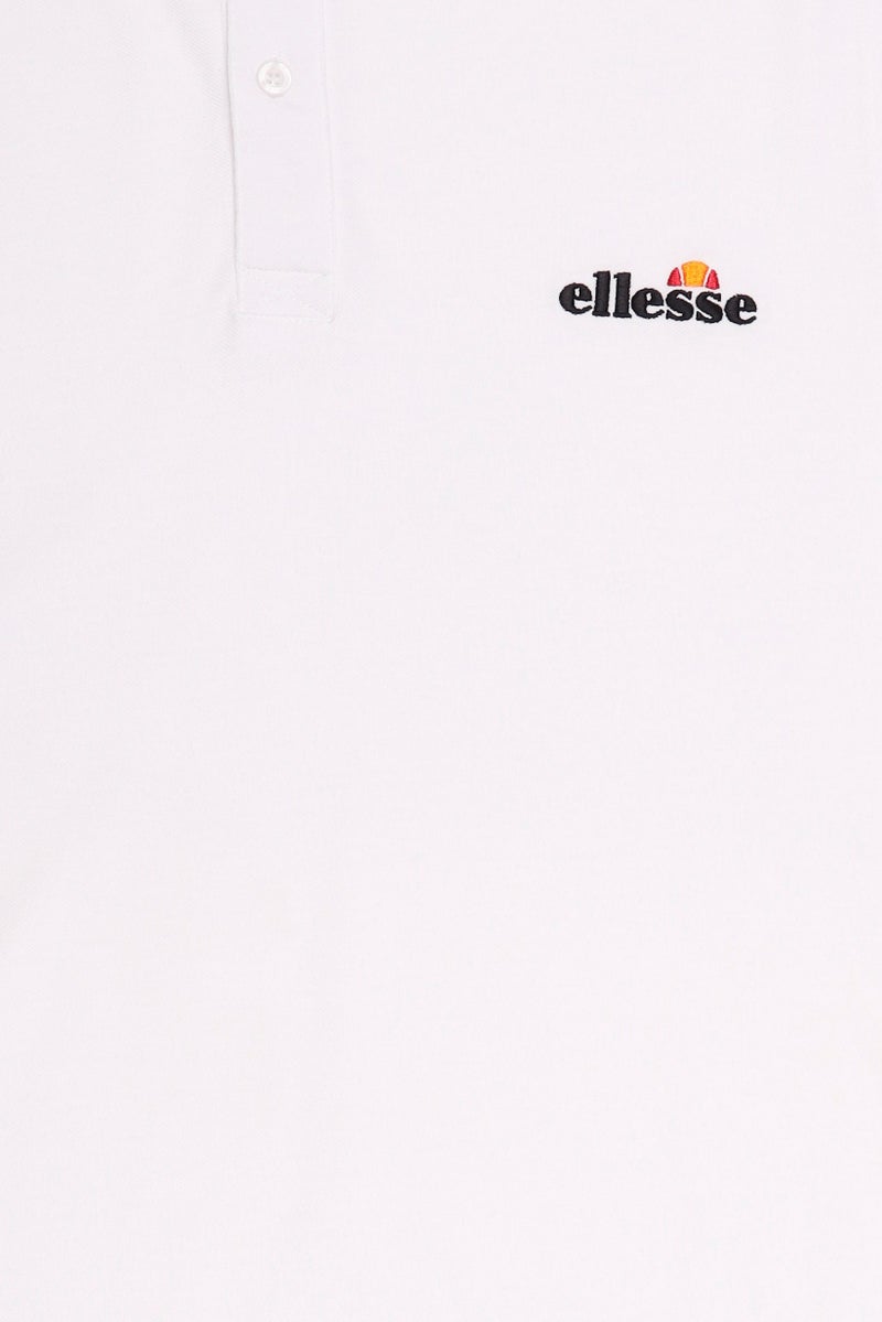 Ellesse Men Regular Fit Solid Short Sleeve Polo Shirt, White - Image 5