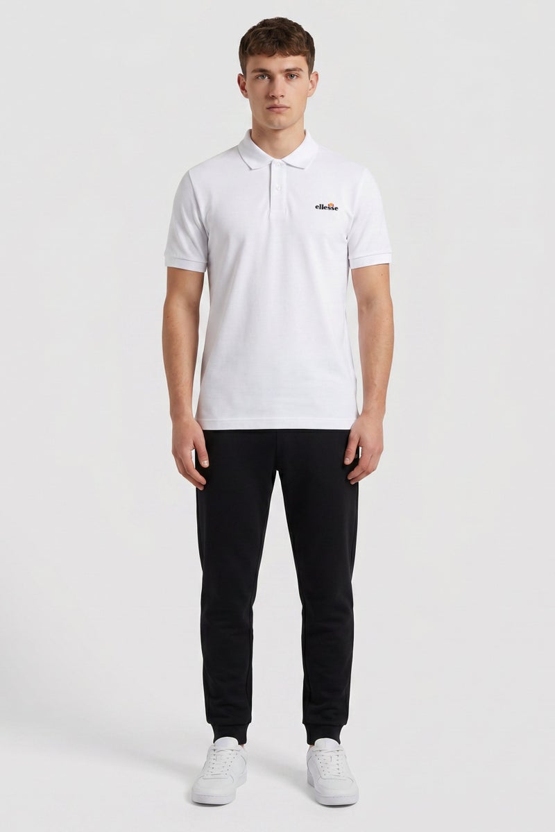 Ellesse Men Regular Fit Solid Short Sleeve Polo Shirt, White - Image 2