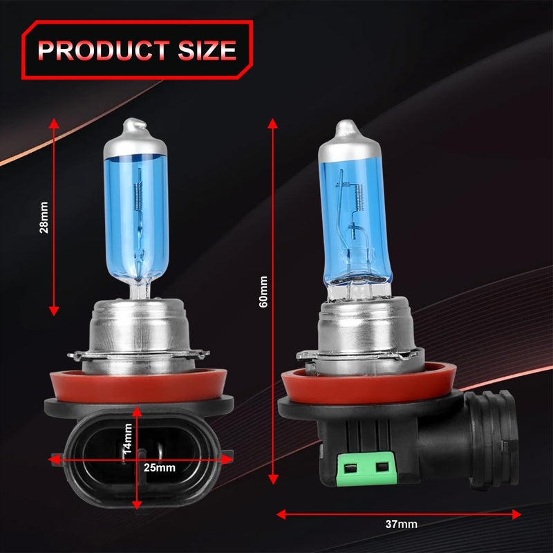 NSDXCT H11 High Performance Halogen Headlight Bulb for Nissan Altima 2007-2018 - 4PCS High Low Beam and Fog Replacement Bulb, 5000K 300% More Brightness - Image 3