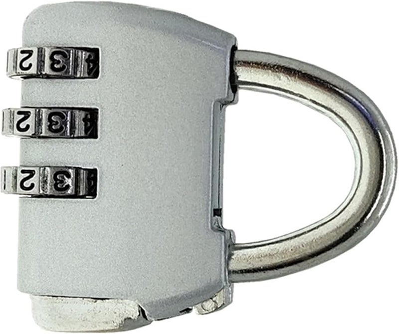Yosoo Heavy Duty Zinc Alloy Combination Padlock for Suitcase Luggage Locker Security Silver White - Image 4