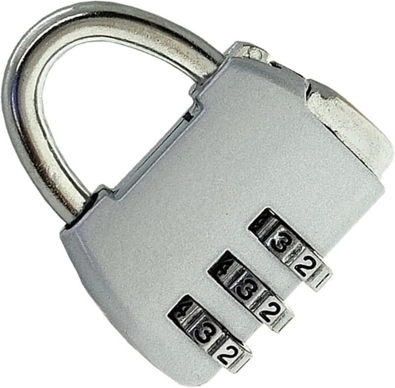 Yosoo Heavy Duty Zinc Alloy Combination Padlock for Suitcase Luggage Locker Security Silver White - Image 3