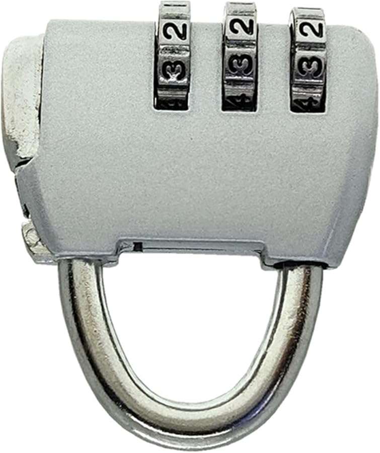 Yosoo Heavy Duty Zinc Alloy Combination Padlock for Suitcase Luggage Locker Security Silver White - Image 5