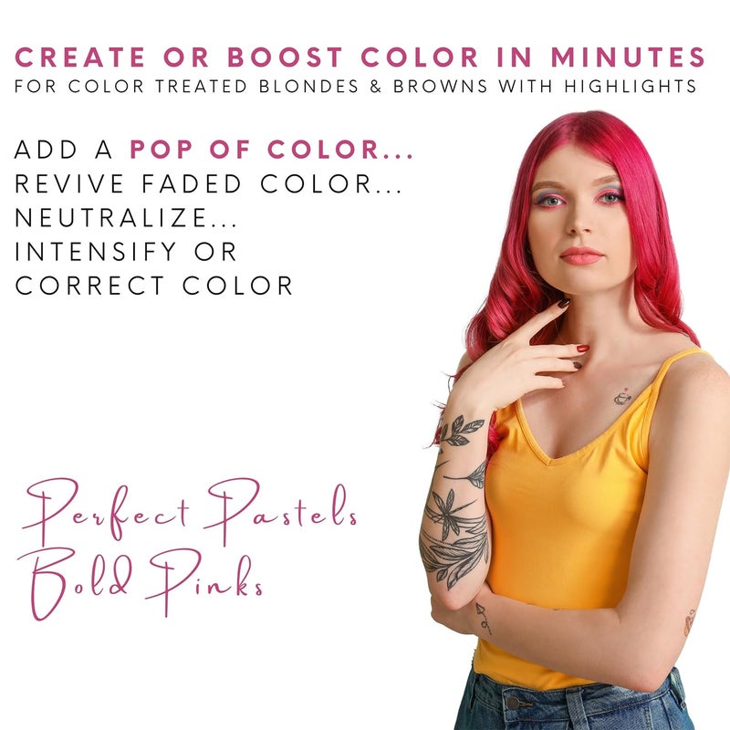 Watercolors Base Drops, Temporary Hair Dye Color Booster, Cruelty-Free, 4 oz - PINK - Image 4