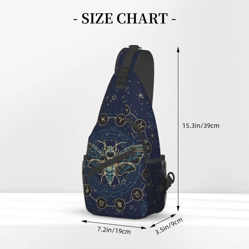 Betyiwling Moth And Moon Sling Backpack Unisex Crossbody Chest Bag Shoulder Chest Bag For Women Men Hiking Travel - Image 5