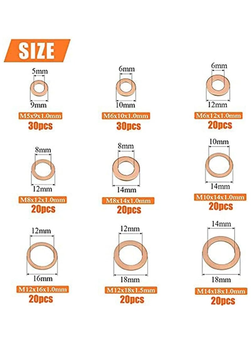 Oasisgalore Crush Washer, Copper Washers Assortment Set Suitable for All Types of Engines  - Image 4