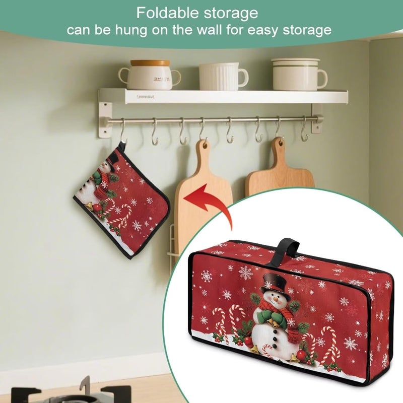 ZDCUSTOM Waterproof Toaster Covers with Handle Candy Snowman Foldable Protector Compatible with 2 Slice Long Slot Toasters Machine-Washable Bread Machine Cover for Compact Kitchen Decor - Image 5