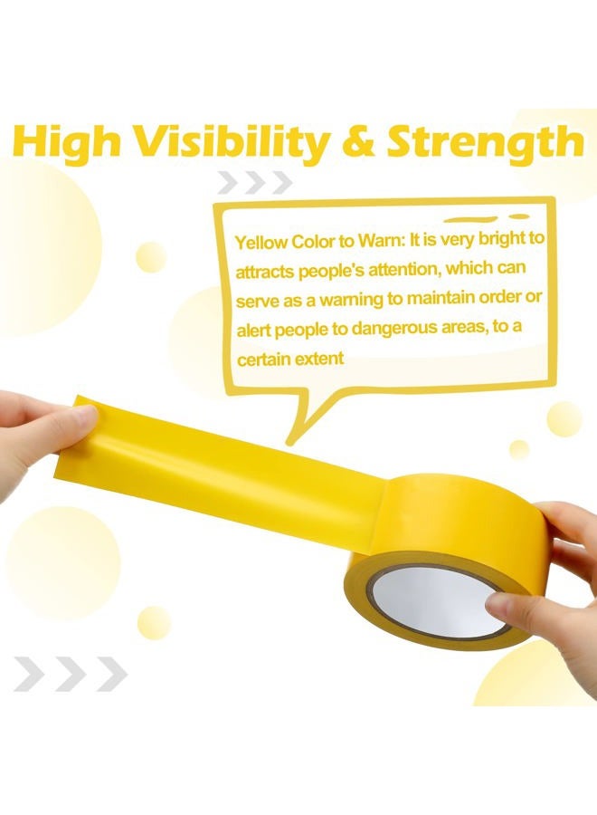 Outus 3 Rolls Floor Marking Tape Yellow Durable Non Abrasive Tape 2" Width 100' Length Tough Floor Tape for Social Distancing, Gyms, Athletics, School, Restaurants, Equipment, Heavy Foot Traffic - Image 3