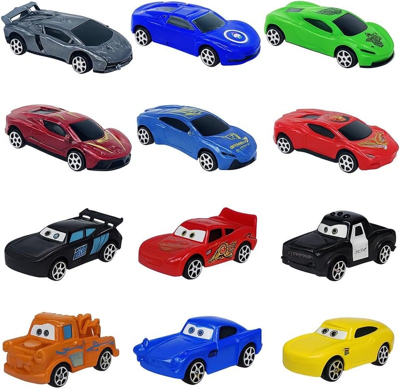 Fitto 12 PCS Mini Cars Toy Set - Colorful Die-Cast Vehicles for Kids - Image 1