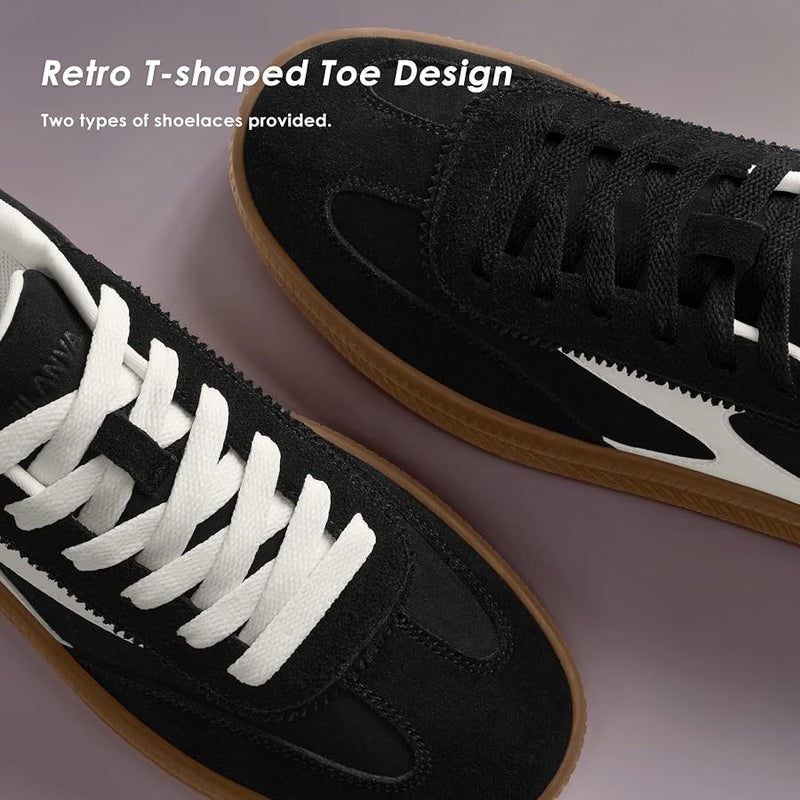 Vilanva Women Classic Retro Gum Sole Fashion Sneakers Casual Tennis Skate Shoe Genuine Suede Walking Trendy Footwear - Image 5
