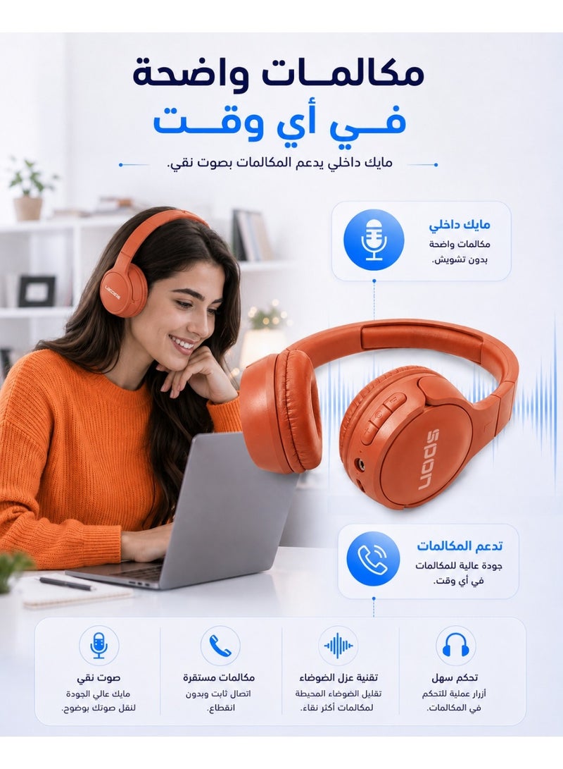 سبون سماعة رأس لاسلكية تعمل بتقنية البلوتوث فوق الأذن مزودة بميكروفون - Image 1