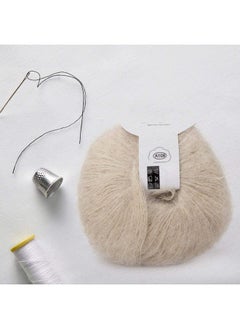 Zerodis Mohair Knit Soft Angora Long Wool Yarn Hot With A Crochet Popular For Diy Weave(Beige)  - Image 3