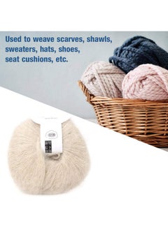 Zerodis Mohair Knit Soft Angora Long Wool Yarn Hot With A Crochet Popular For Diy Weave(Beige)  - Image 2