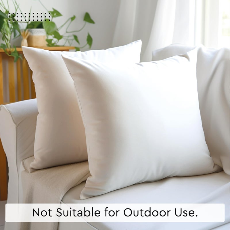 Encasa XO Christmas Throw Pillow Covers 20x20 in Set of 2 White | No Inserts | Cotton Pillow Covers for Living Room, Bed, Sofa, Couch | Decorative Cushion Covers with Improved Zippers - Image 5