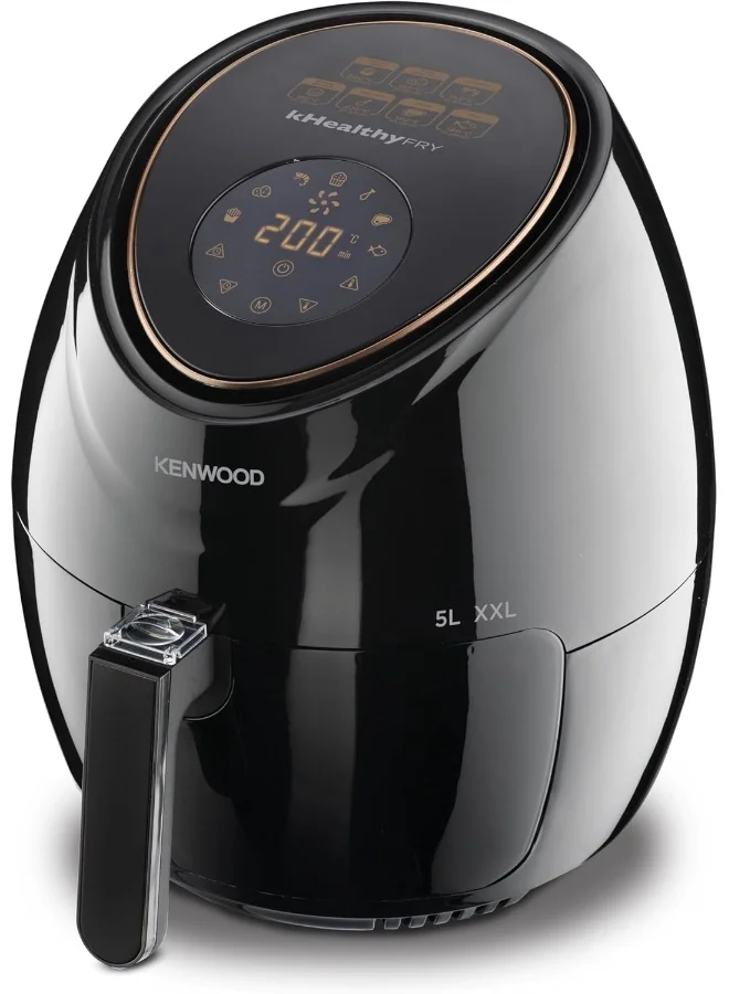 KENWOOD Digital Air Fryer, 1500W, 5L Capacity, Touch Control, Adjustable Temperature, Easy-Clean Non-Stick Basket, HFP52.000BK, Black