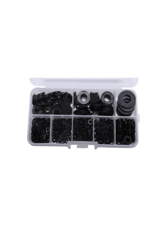 Generic 500 Pcs Premium Nylon Flat Washer Assortment Set | Color Black | Durable Black Plastic Washers for Screws and Bolts | Metric Spacer Gasket Kit in 8 M2 M2.5 M3 M4 M5 M6 M8 M10 - Image 5