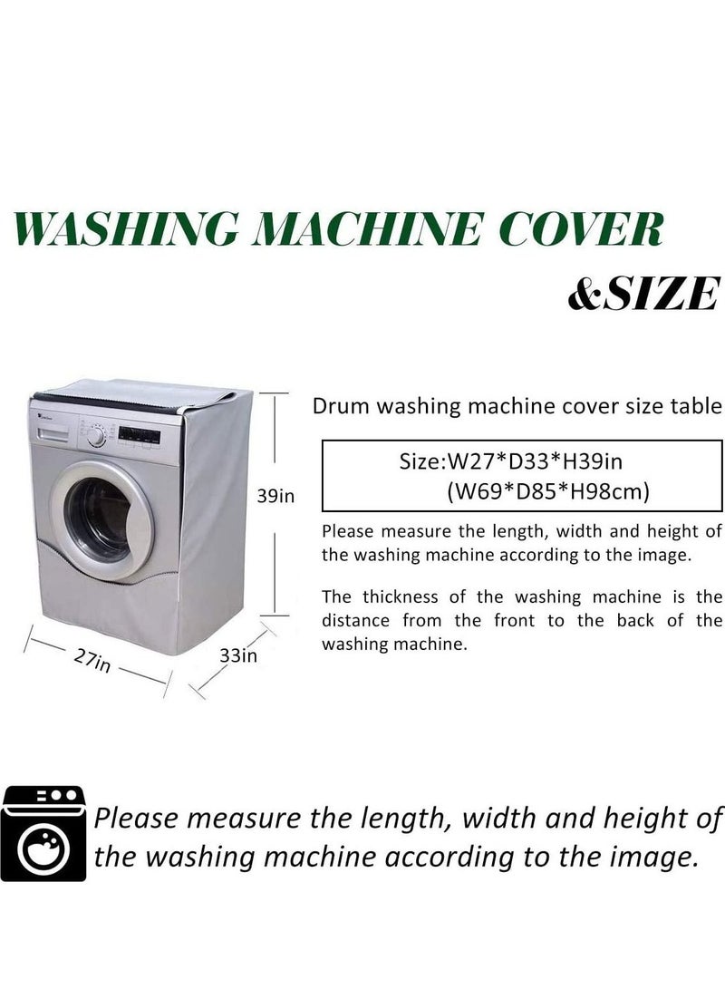 Washer Cover Dryer, Washine Machine Waterproof and dustproof thickening Front Loading, Silver Coating Oxford Cloth Roller Washing Sun resistant Dust - Image 5