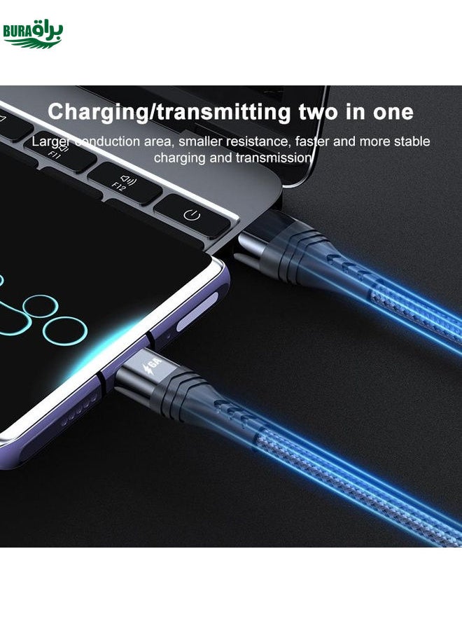 ADC-005 6A USB to USB-C / Type-C Weave Fast Charging Data Cable, Length:2m(Black)