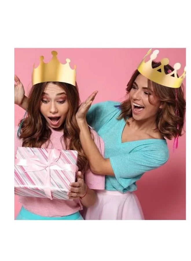 20 Pieces Gold, 4 Styles Adjustable Party Hats, Paper Crowns for Birthdays, Queens, Jubilee Decorations for Celebrations, Jubilee Parties - Image 2