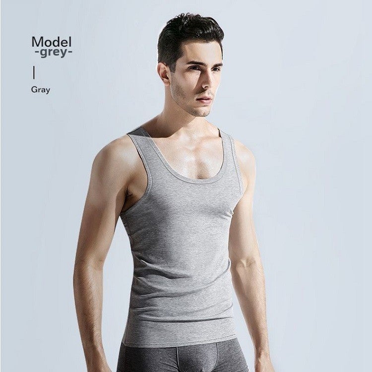 Mens Cotton Breathable Vest Summer cotton vest gray 