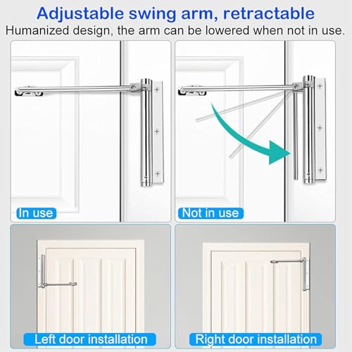 Gozaqe Spring Door Closer for Home,Adjustable Automatic Door Closers for Light Weight Door,Automatic Door Closure,Use to Wooden Door,Metal Door,Security Door - Image 2