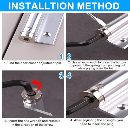 Gozaqe Spring Door Closer for Home,Adjustable Automatic Door Closers for Light Weight Door,Automatic Door Closure,Use to Wooden Door,Metal Door,Security Door - Image 3