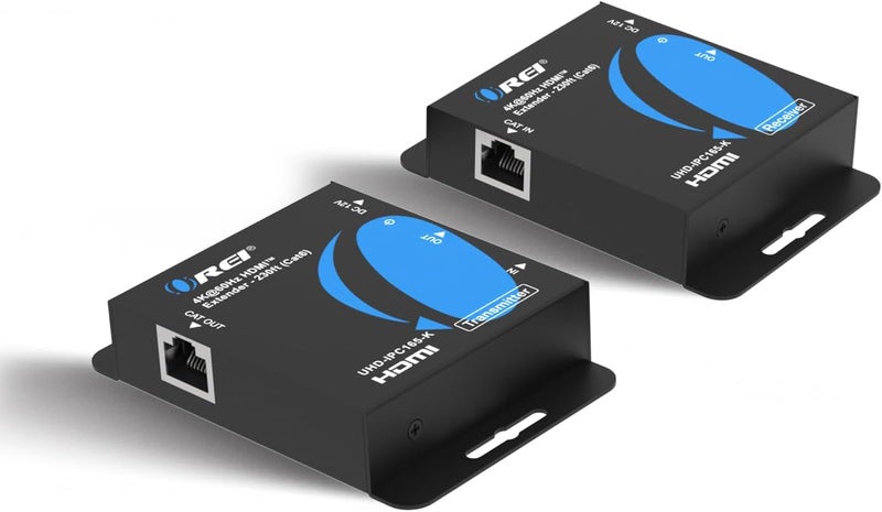 OREI 4K HDMI Extender Balun UltraHD 4K @ 60Hz 4:4:4 Over Single CAT6/7 Cable with HDR & IR Control-Ethernet Cable Up to 165 ft- Loop Out (UHD-IPC165-K) - Image 1