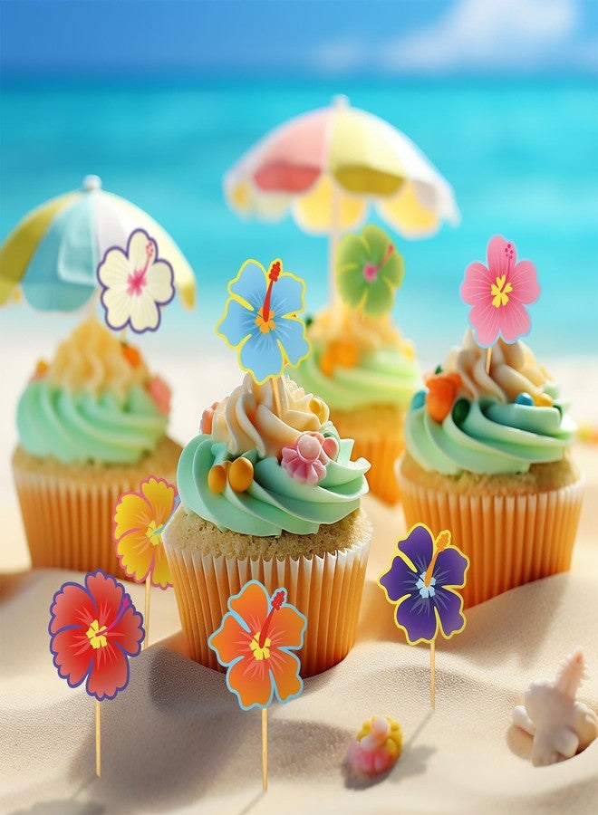 Whaline 1000Pcs Hawaiian Tropical Luau Stickers Summer Hibiscus Sticker Self Adhesive Aloha Floral Stickers Roll Colorful Flowers Label Sticker Decal for Envelope Card Rewards Party Favors, 8 Designs - Image 4