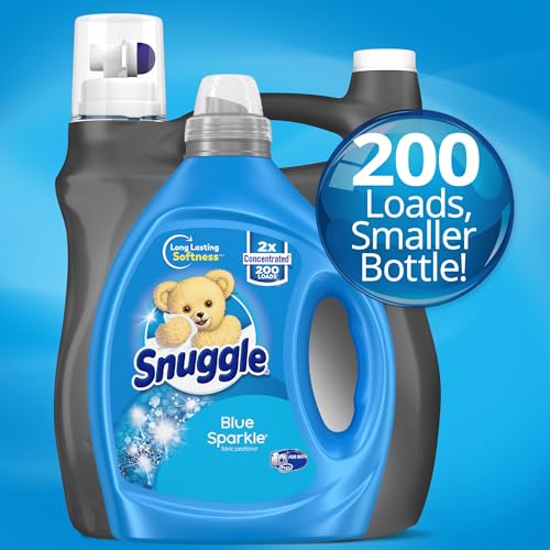Snuggle Blue Sparkle Liquid Fabric Softener, 2X Concentrated, 200 Loads, 80 Fl Oz - Image 2