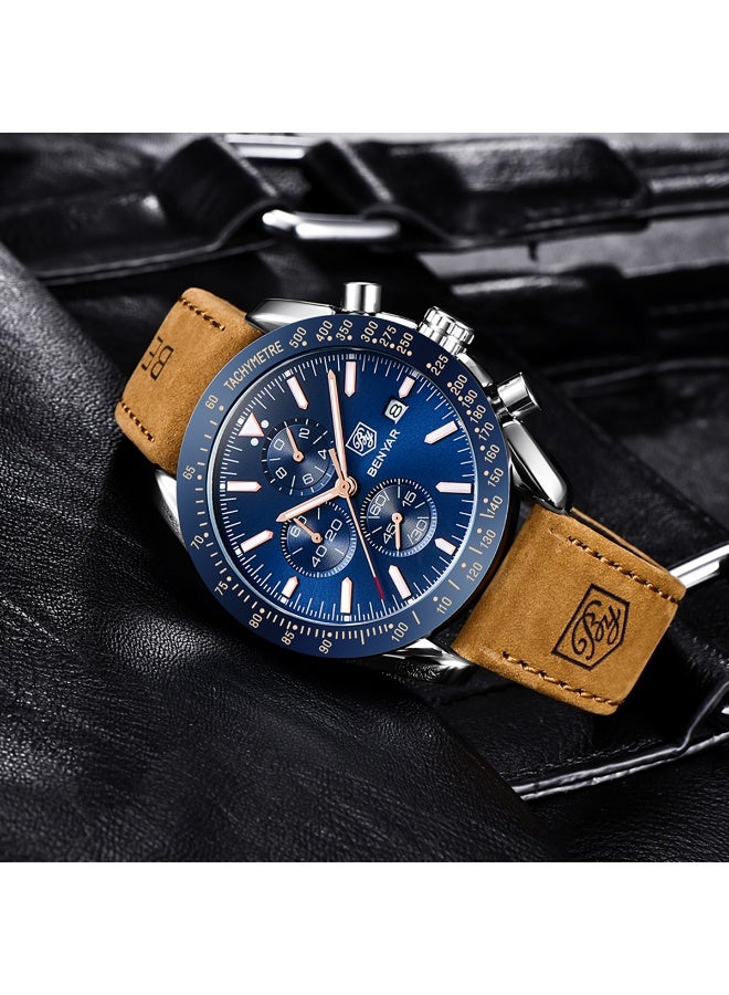 BENYAR BY BENYAR Men's Chronograph Watch 30 m Waterproof Luminous Classic Fashion Watches Large Dial Date Analogue Quartz Watch Elegant Gift for Men BY5140 - Image 5