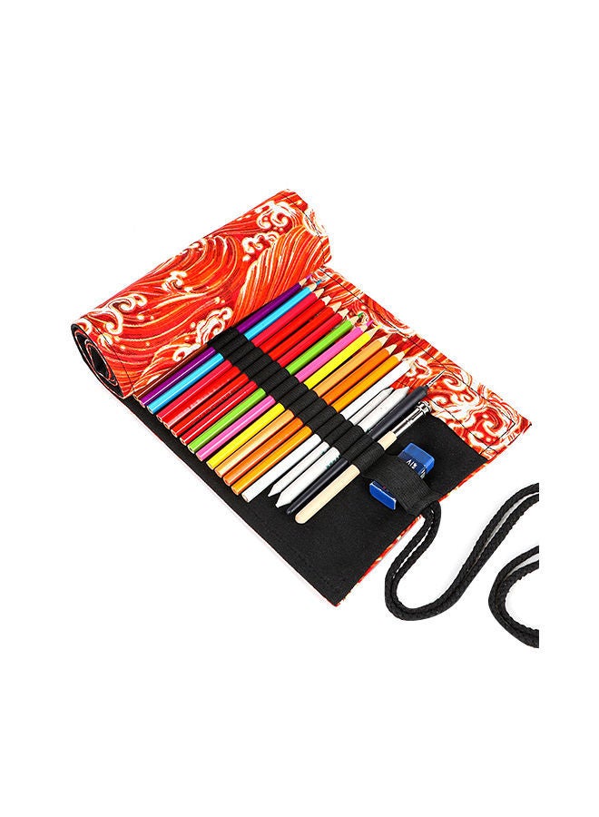 NIBEMINENT Golden Sea Wave Printing Roller Pencil Case Multicolour