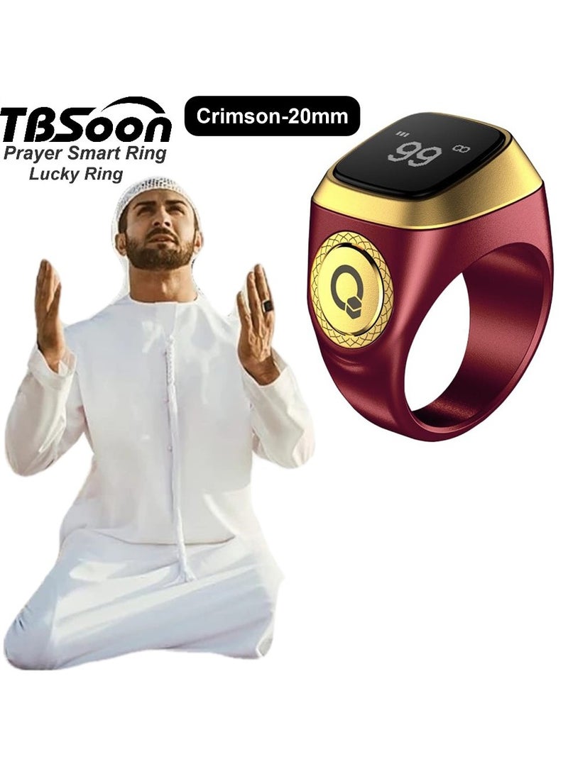 Prayer Smart Ring, Lucky Ring, Watch Ring, Smart Tasbih Beads Ring, with Prayer Counters, 5 Prayer Time Reminders, Prayer Direction Indicator Guide, Large Battery, OLED Display, Azan Alarm Clock, Tasbih Beads Ring, Fashion, Cool, TBSoon iQIBLA Zikr Ring  - Image 1