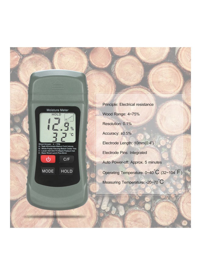 NIBEMINENT Wood Moisture Digital Meter Grey/Black  - Image 2