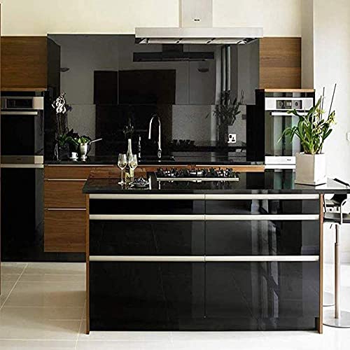 WALLTON - Black Gloss Peel and Stick Self-Adhesive Removable Thicken Waterproof for Kitchen Countertop Cabinet Wardrobe - 16''x''48 Inches - Image 4