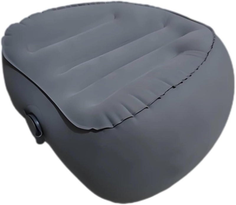 9.8 in Gray Inflatable Knee Pillow for Side Sleepers, Plush Velvet, Heart Shape for Back and Knee Support - Image 1
