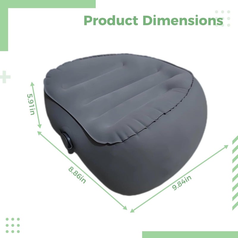 9.8 in Gray Inflatable Knee Pillow for Side Sleepers, Plush Velvet, Heart Shape for Back and Knee Support - Image 2