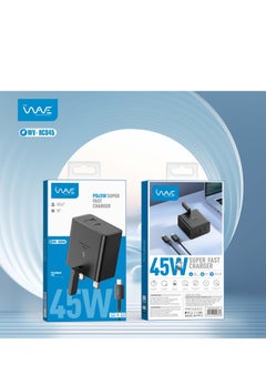 Wave PD 45W Adapter Super Fast Charger With Cable Type-C 
