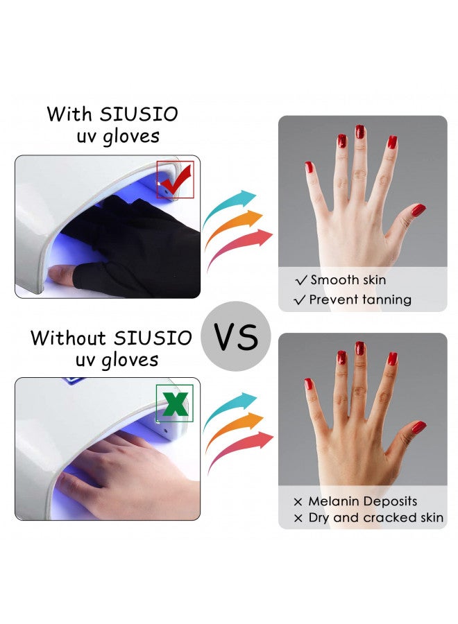 SIUSIO Siusio Anti Uv Shield Glove   Uv Protective Sleeves Fingerless Glove For Gel Manicures Protect Hands From Led Lamps Nail Dryer Professional Protection Tool For Skin Care Nail Art  - Image 3