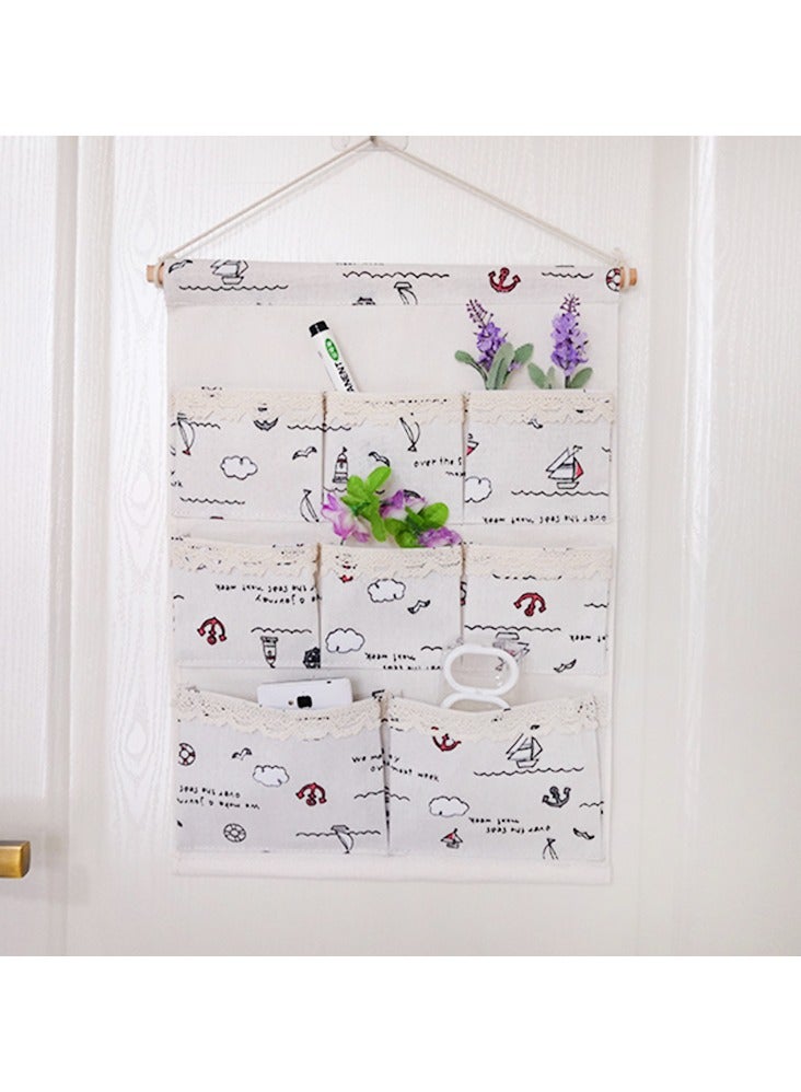 Cute Home Fabric Organizer Wall Mounted Multi-Layer Storage Bag