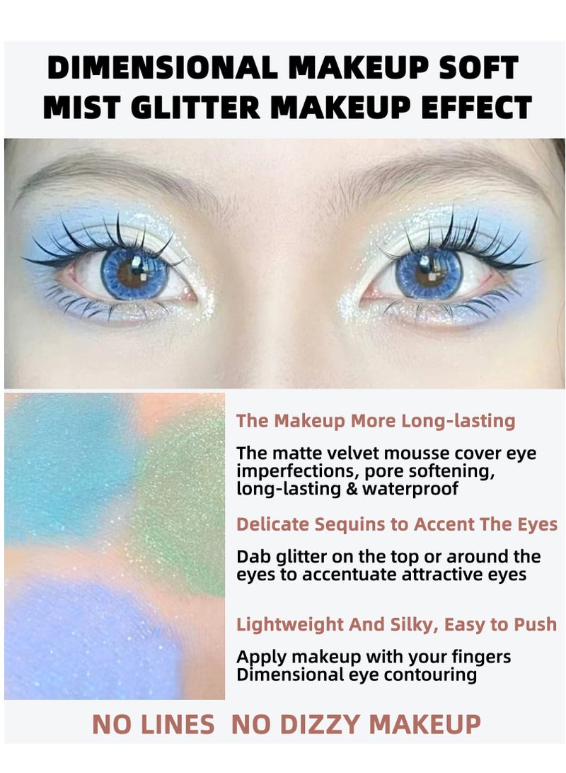 SYOSI Liquid Matte Eye Shadow 2 in 1 Long Lasting Glitter Shimmer Quick Drying Easy to Apply Makeup 3 Pcs High Pigmented Velvet Cream Eyeshadow Eyeliner Stick  - Image 4