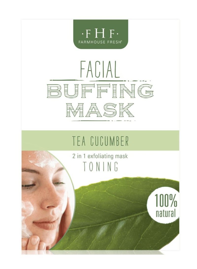 FarmHouse Fresh Tea Cucumber Facial Buffing Powder Mix 14.2gm  - Image 1