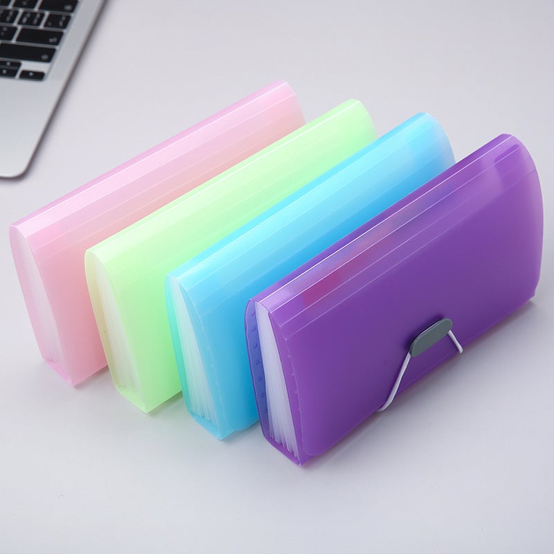 Candy-Colored A6 Mini 13-Grid Accordion Folder Multi-Layer File Folder Receipt Holder Document Organizer Accordion Folder - Image 5