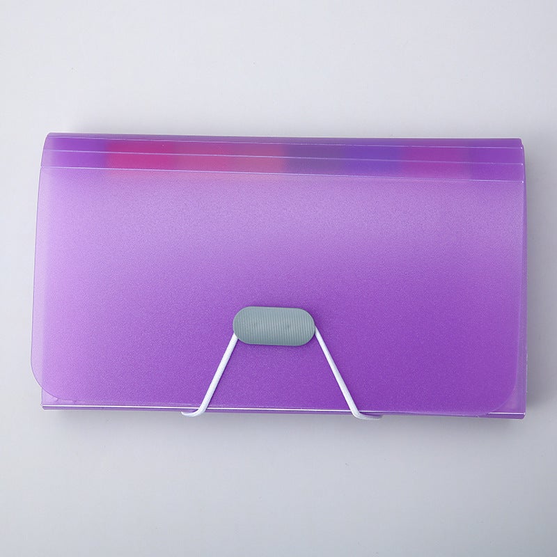 Candy-Colored A6 Mini 13-Grid Accordion Folder Multi-Layer File Folder Receipt Holder Document Organizer Accordion Folder - Image 1