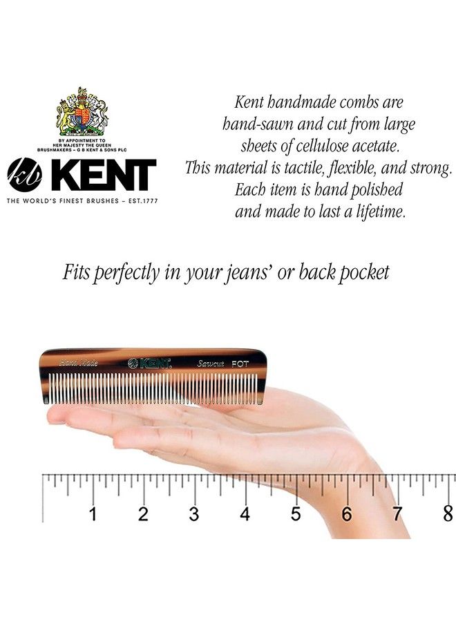 KENT Set Of Combs 81T Small Beard And Mustache Comb Fot All Fine Pocket Comb And Pf22 Hair Brush And Beard Brush Best Beard And Mustache Grooming Kit For Travel And Home Beard Care Made In England - Image 4